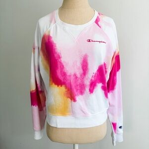Champion Colorful Tie-Dye Crew Neck Sweatshirt